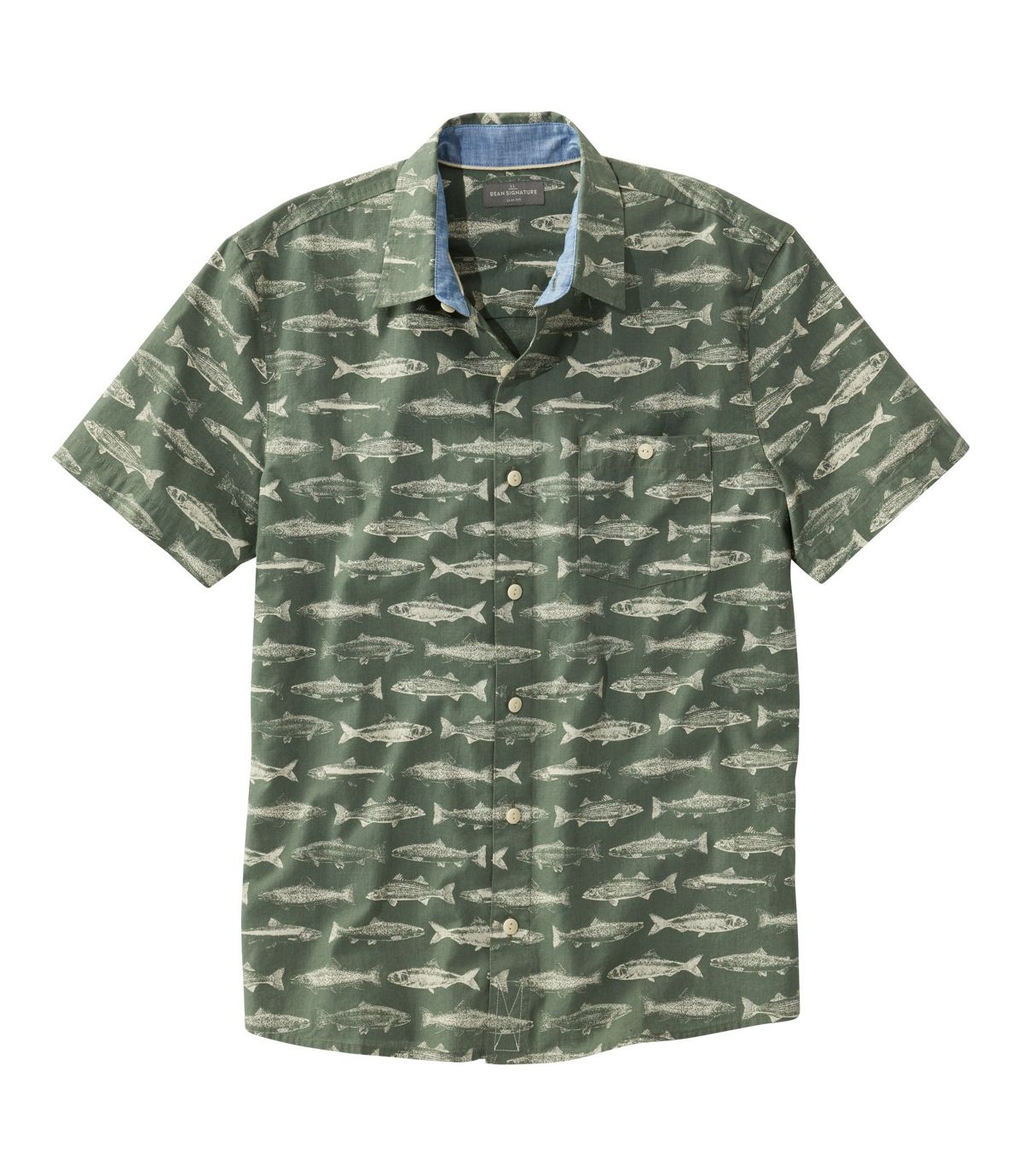 L.L.Bean Men's Signature Printed Shirt, Short-Sleeve