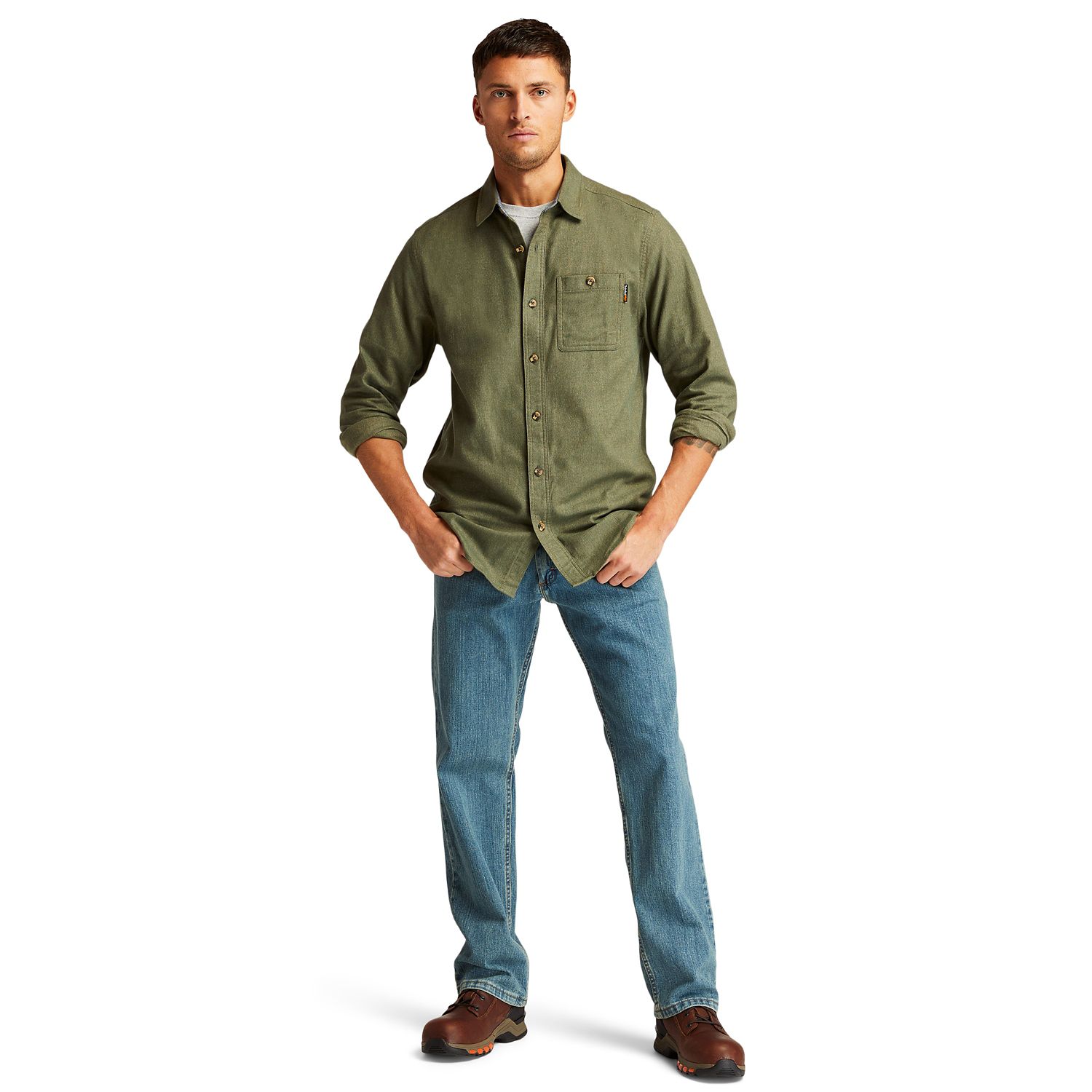Men's Timberland PRO Woodfort Midweight Flannel Work Shirt