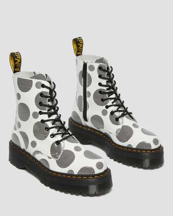 Jadon Polka Dot Smooth Leather Platform Boots,MEN'S PLATFORMS,no.446