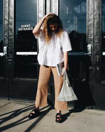 Myles Brando Leather Buckle Slide Sandals,WOMEN'S PLATFORMS,no.83