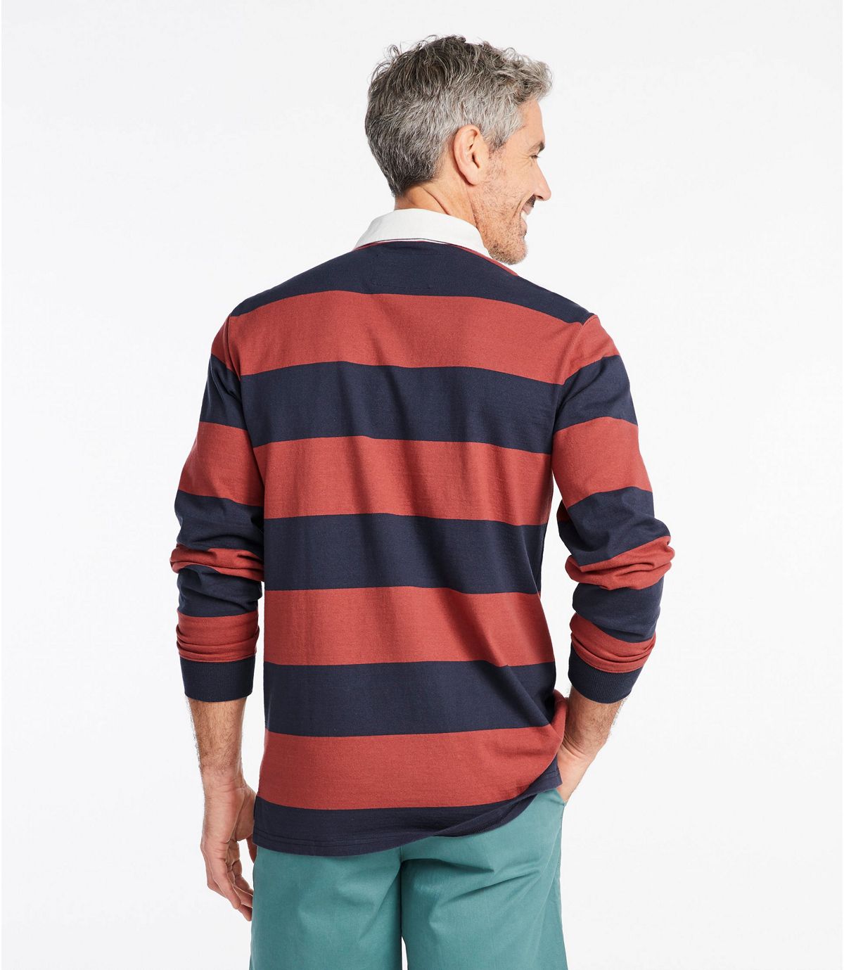 L.L.Bean Men's Lakewashed® Rugby, Traditional Fit Long-Sleeve Stripe