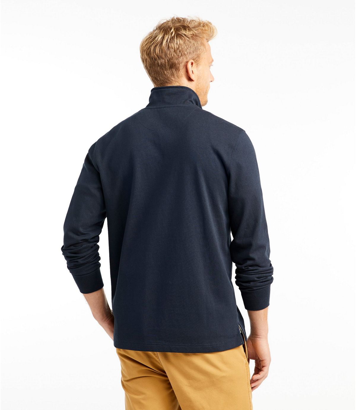 L.L.Bean Men's Signature Rugged Quarter-Zip Stand-Up Polo