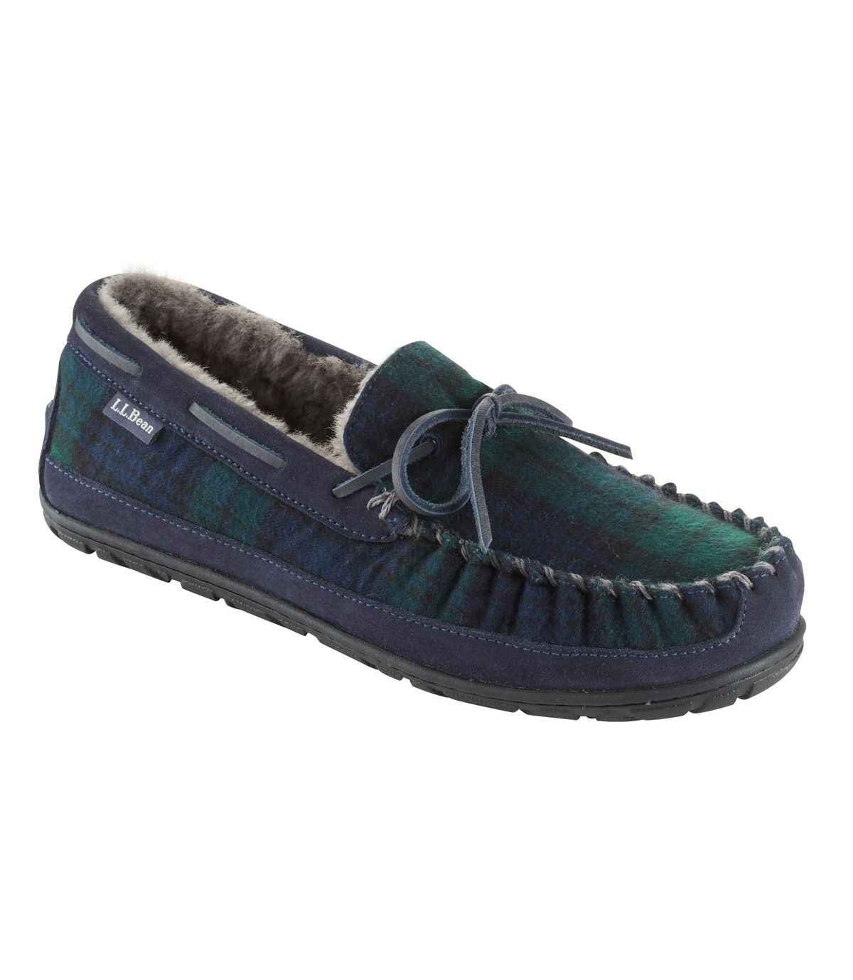 L.L.Bean Wicked Good Slipper Moccasins, Plaid Flannel