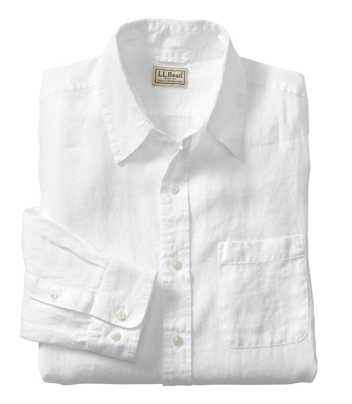 L.L.Bean Men's L.L.Bean Linen Shirt, Slightly Fitted Long-Sleeve
