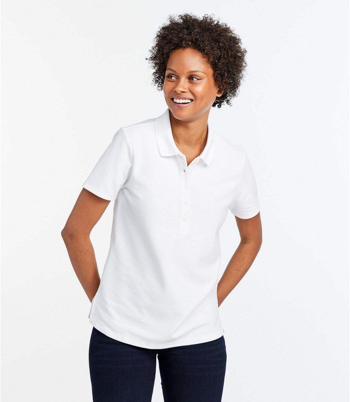 L.L.Bean Women's Premium Double L Shaped Polo, Short-Sleeve