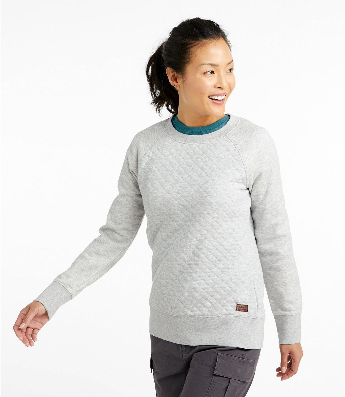 L.L.Bean Women's Quilted Sweatshirt, Crewneck