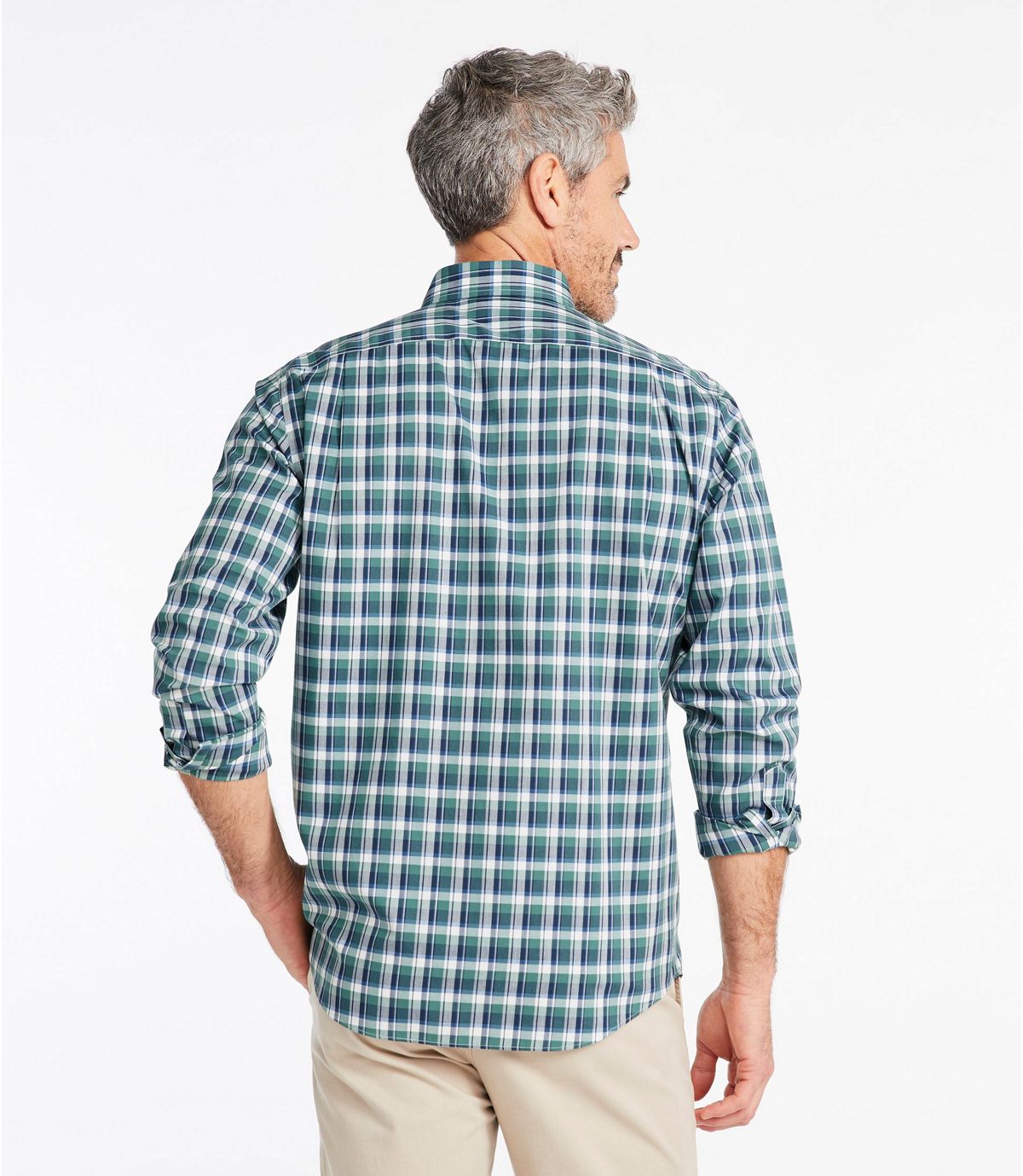 L.L.Bean Men's Wrinkle-Free Kennebunk Sport Shirt, Slightly Fitted Check