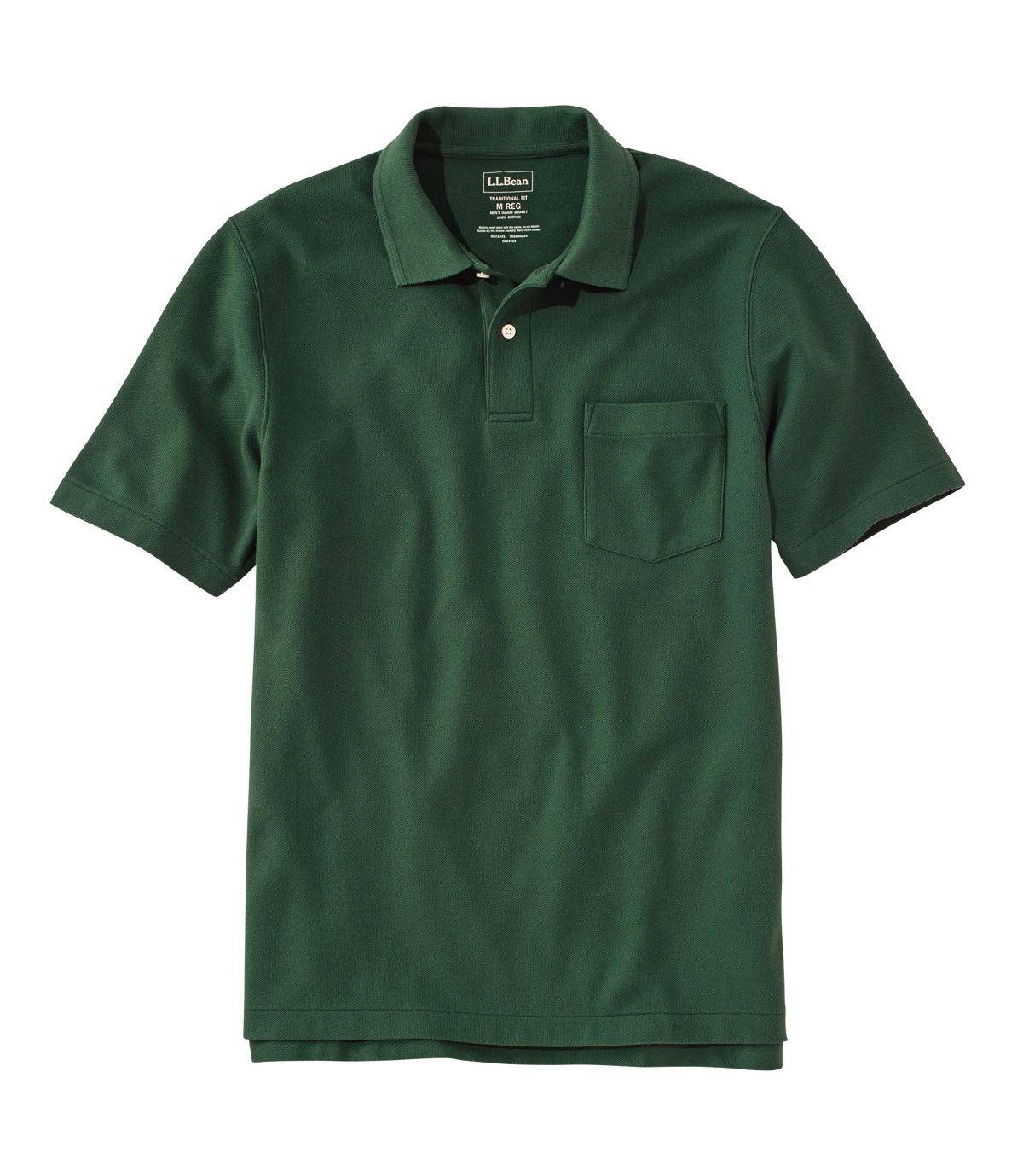 L.L.Bean Men's Premium Double L® Polo, Hemmed Short-Sleeve with Pocket