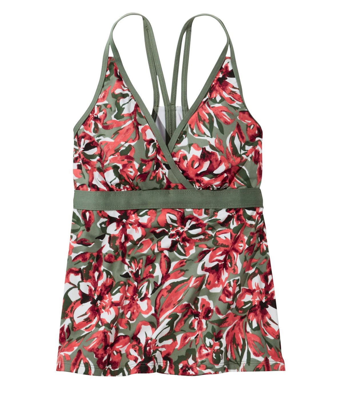 L.L.Bean Women's ReNew Swimwear, V-Neck Tankini Print