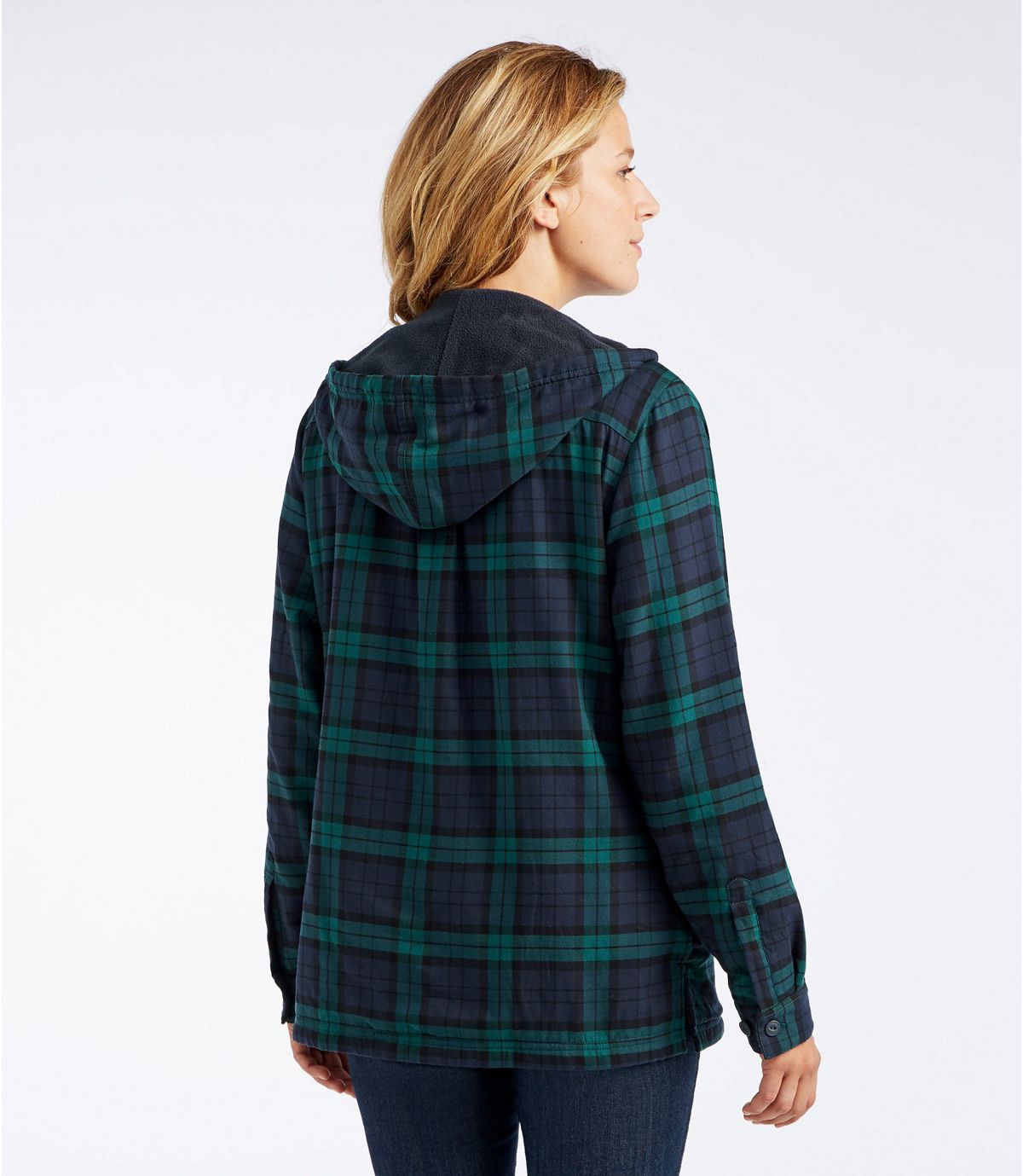 L.L.Bean Women's Fleece-Lined Flannel Hoodie, Plaid