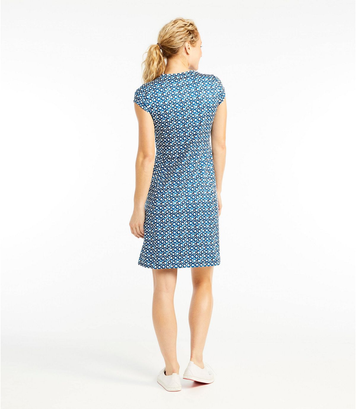 L.L.Bean Women's Short-Sleeve Fitness Dress, Print
