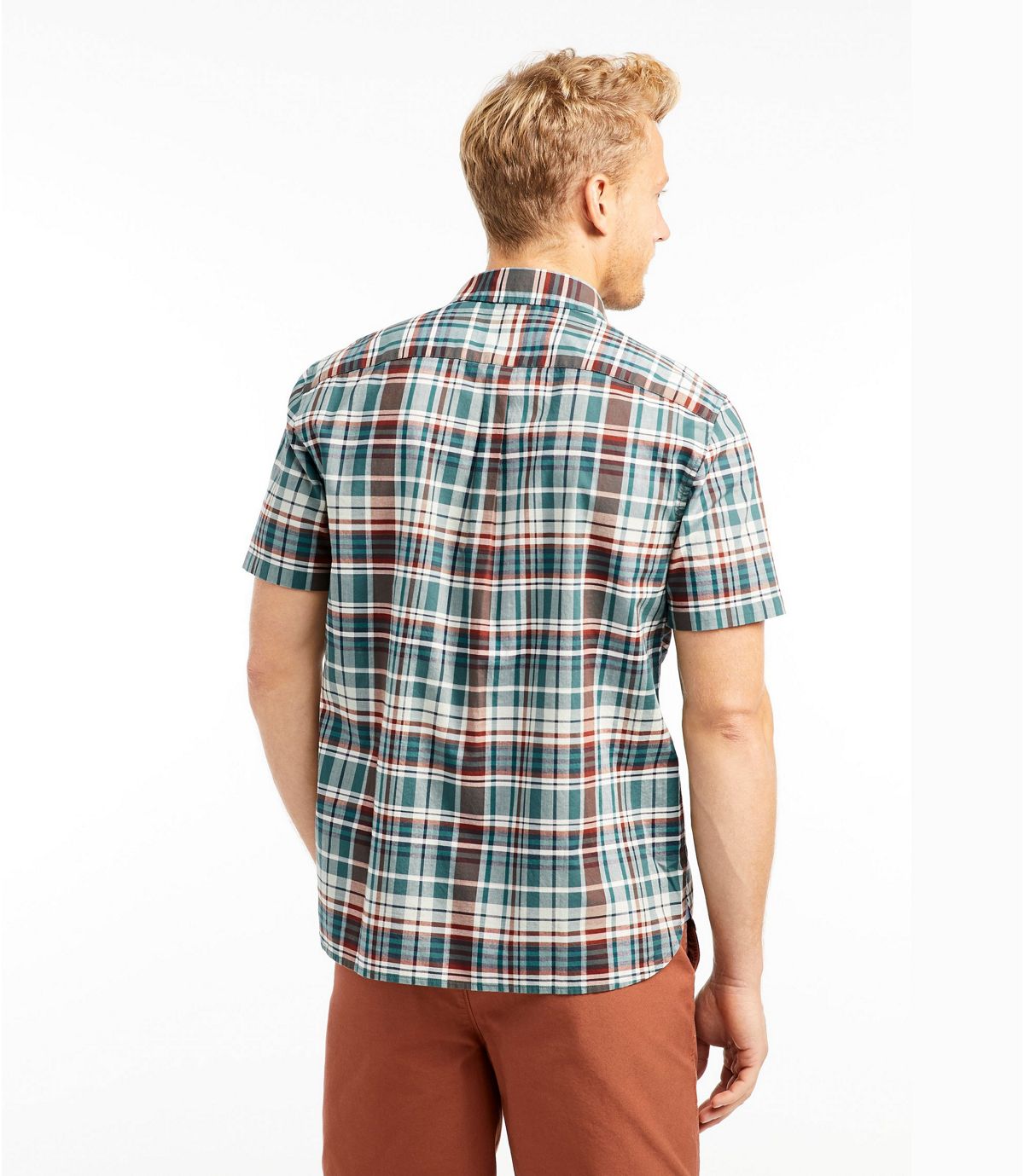 L.L.Bean Men's Signature Madras Shirt, Short-Sleeve, Plaid