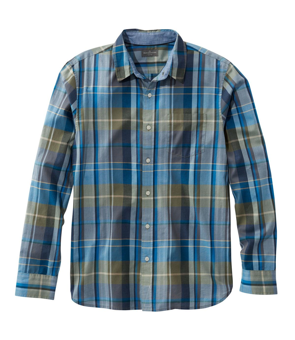 L.L.Bean Men's Signature Madras Shirt, Long-Sleeve, Plaid