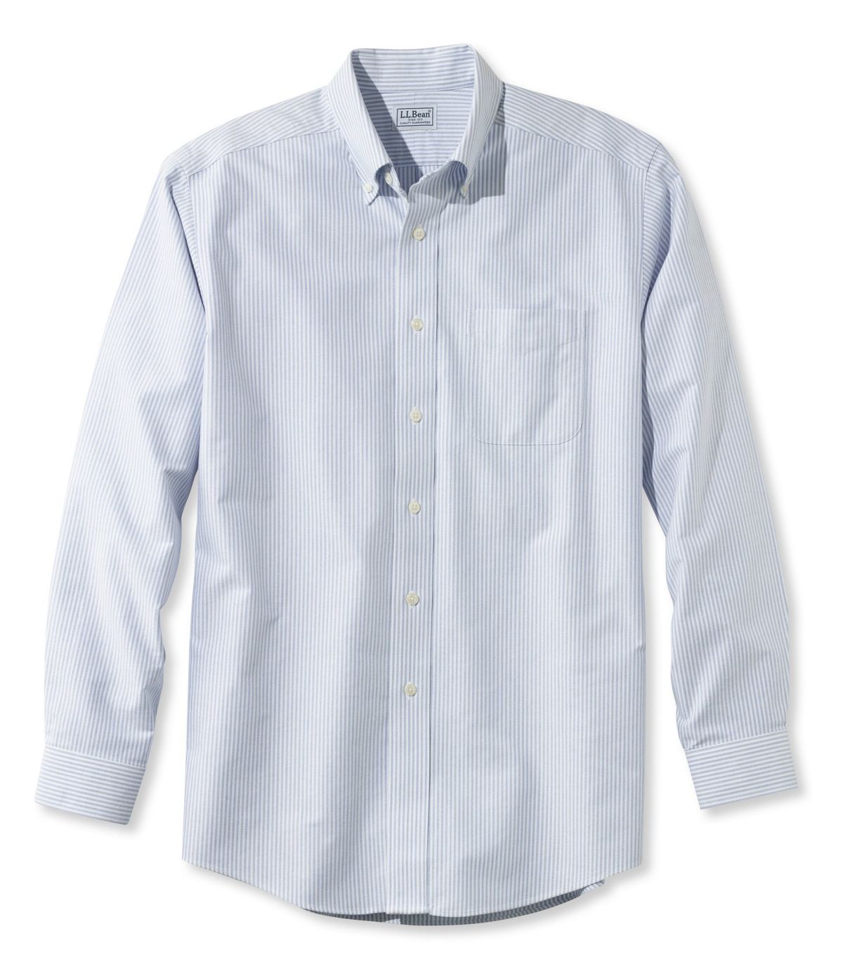 L.L.Bean Men's Wrinkle-Free Classic Oxford Cloth Shirt, Traditional Fit University Stripe