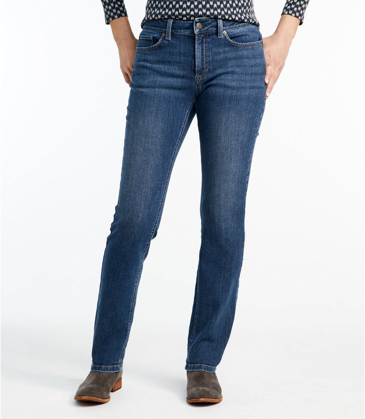 L.L.Bean Women's BeanFlex Jeans, Favorite Fit Straight-Leg