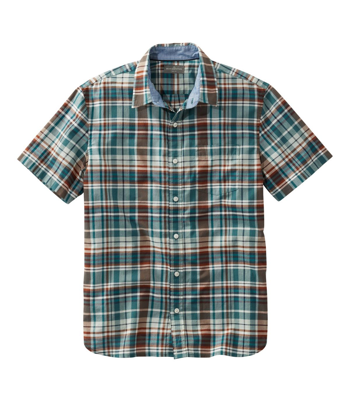 L.L.Bean Men's Signature Madras Shirt, Short-Sleeve, Plaid