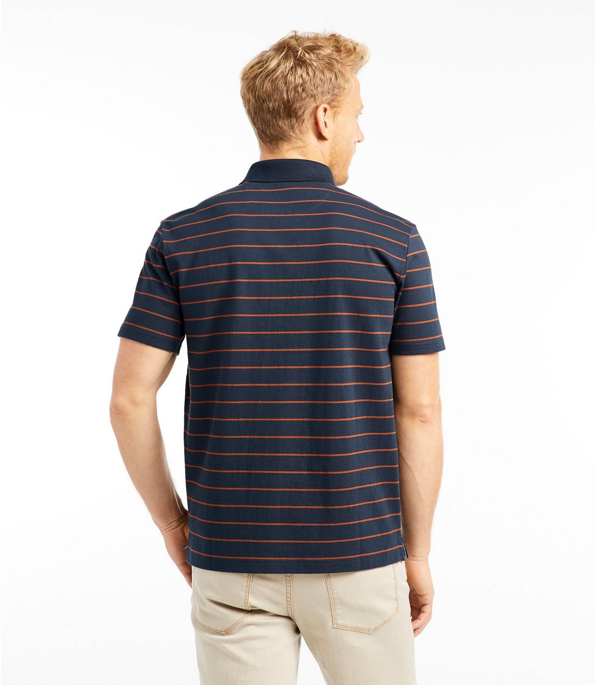 L.L.Bean Men's Signature Polo Shirt, Short-Sleeve, Stripe