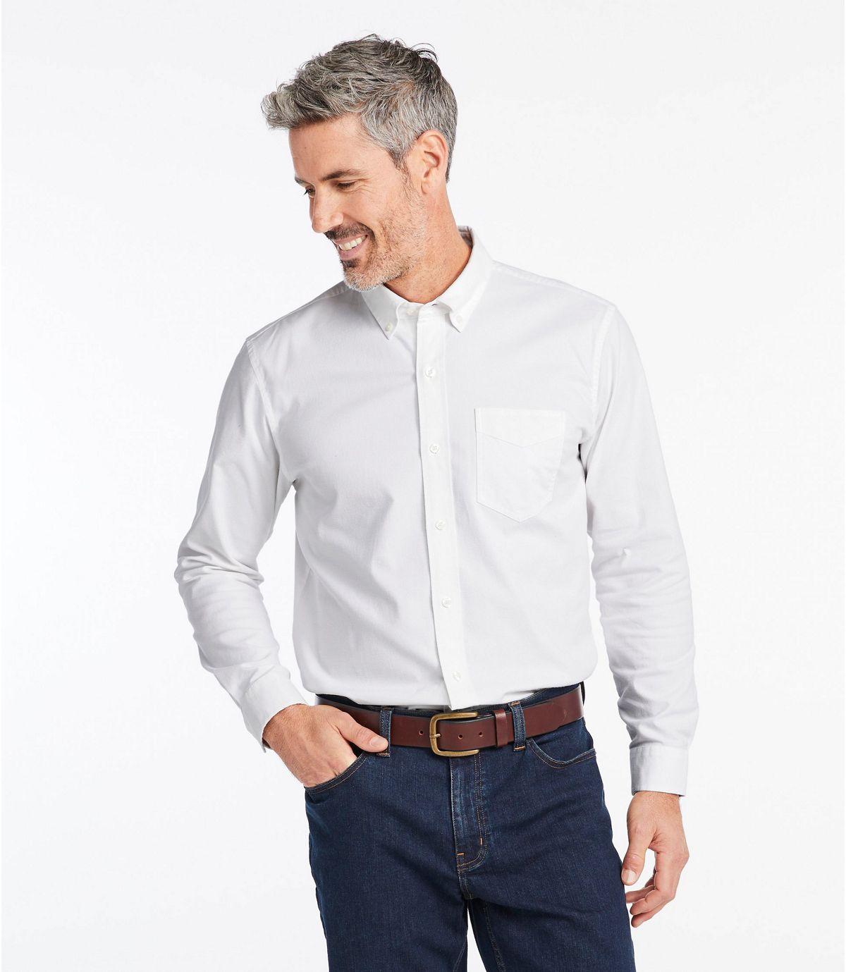 L.L.Bean Comfort Stretch Oxford Shirt, Traditional Fit, Solid