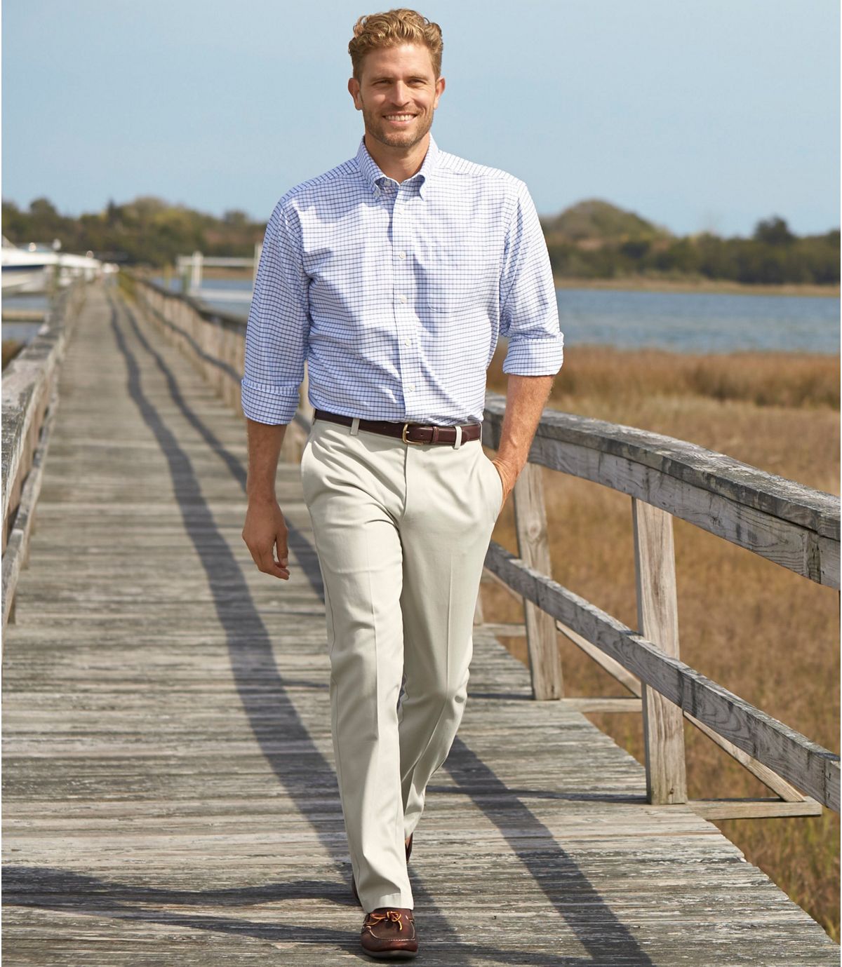 L.L.Bean Men's Wrinkle-Free Double L® Chinos, Standard Fit Plain Front