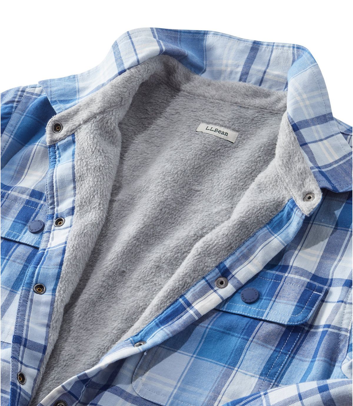 L.L.Bean Women's Fleece-Lined Flannel Shirt, Snap-Front Plaid