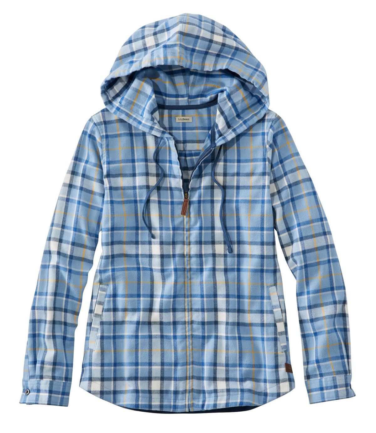 L.L.Bean Women's Scotch Plaid Flannel Shirt, Relaxed Zip Hoodie