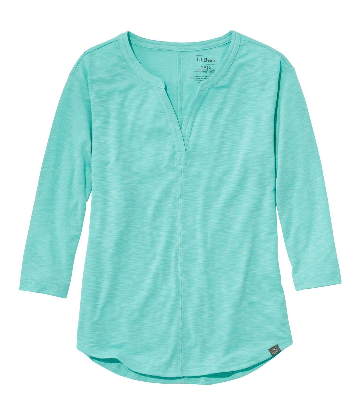 L.L.Bean Women's Streamside Tee, Three-Quarter-Sleeve Splitneck