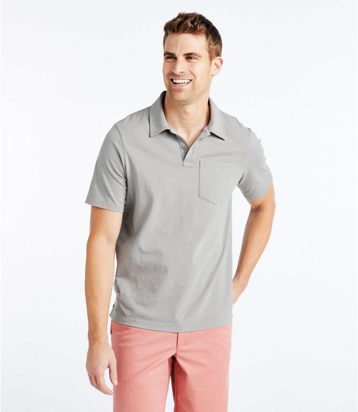 L.L.Bean Men's Lakewashed® Organic Cotton Polo, Short-Sleeve