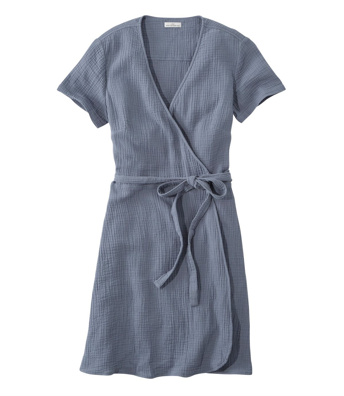 L.L.Bean Women's Signature Gauzy Textured Wrap Dress