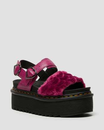 Voss Fluffy Faux Fur Platform Sandals,WOMEN'S PLATFORMS,no.96