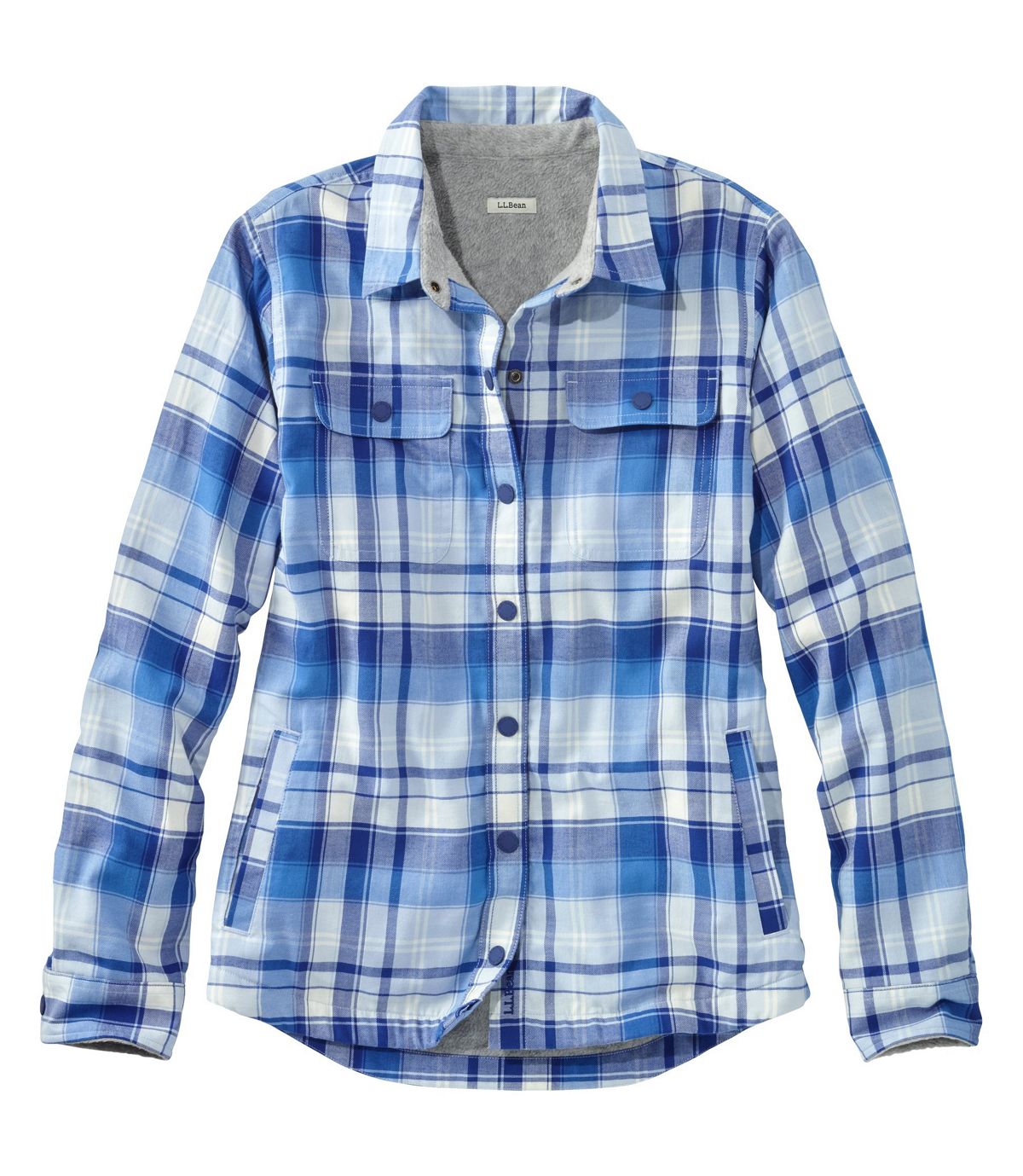 L.L.Bean Women's Fleece-Lined Flannel Shirt, Snap-Front Plaid