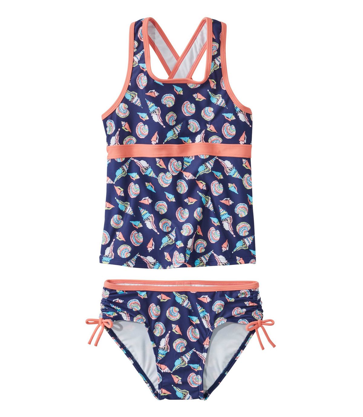 L.L.Bean Girls' Tide Surfer Swimsuit, Two-Piece Print