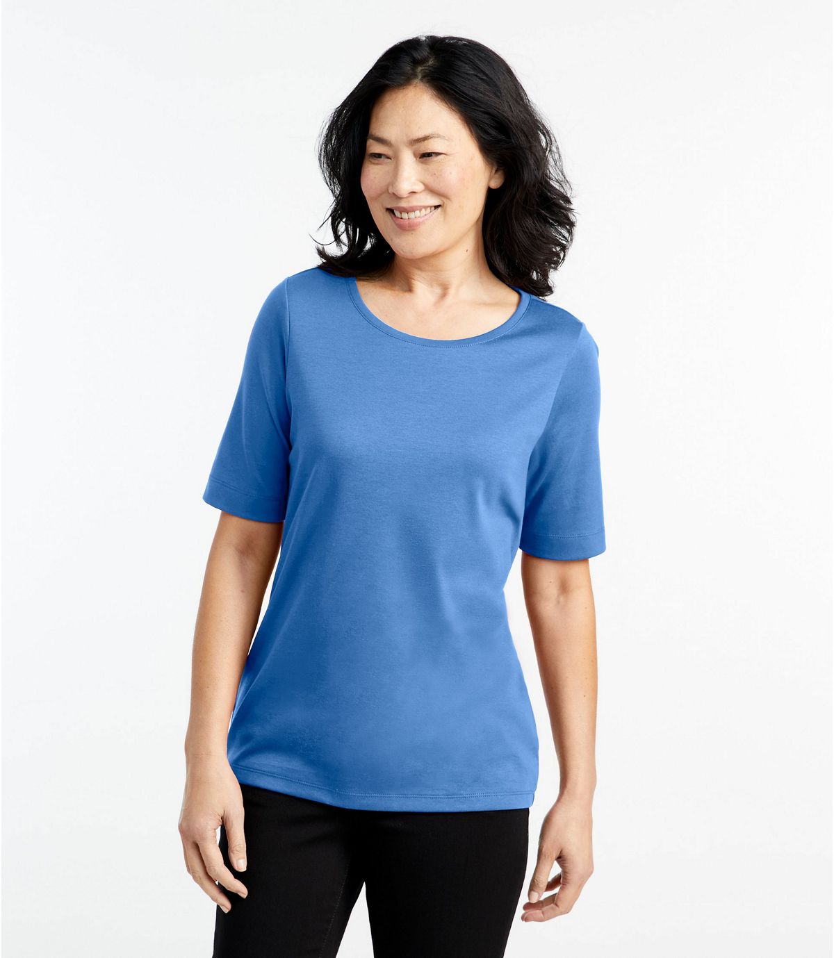 L.L.Bean Women's L.L.Bean Jewelneck Tee, Elbow-Sleeve