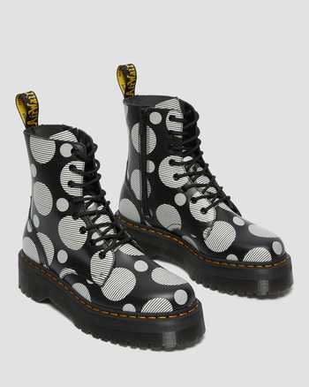 Jadon Polka Dot Smooth Leather Platform Boots,MEN'S PLATFORMS,no.444