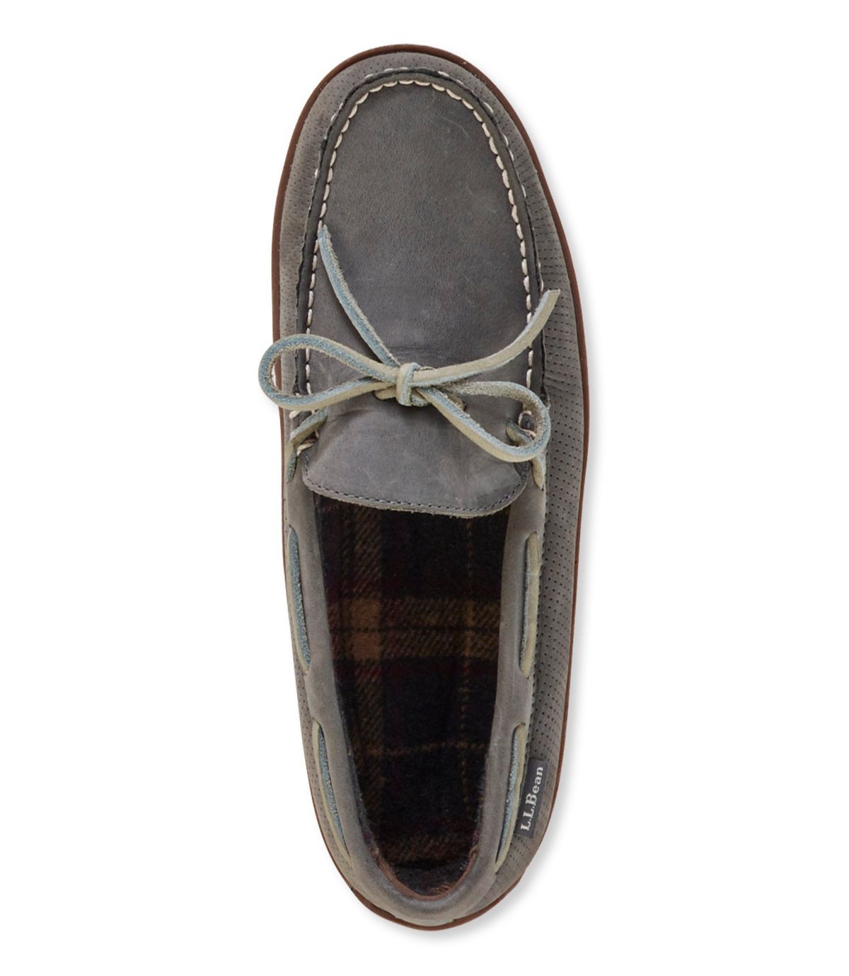 L.L.Bean Handsewn Slippers, Perforated Flannel-Lined