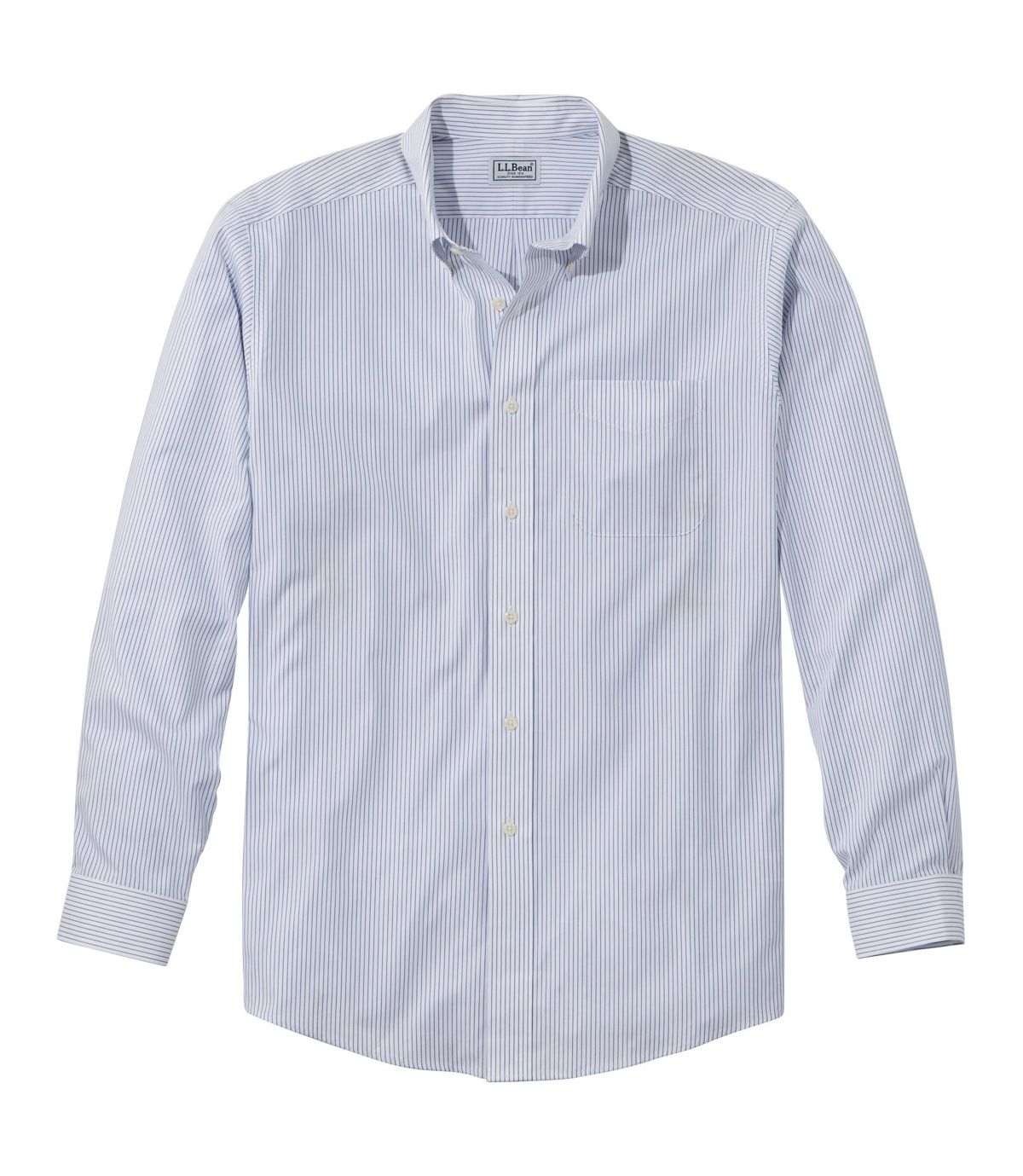 L.L.Bean Men's Wrinkle-Free Pinpoint Oxford Cloth Shirt, Traditional Fit Stripe