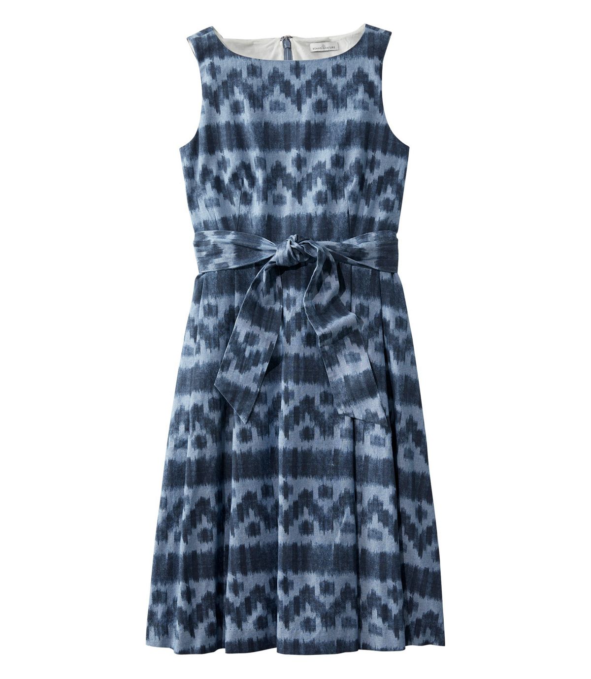 L.L.Bean Women's Signature Chambray Dress, Ikat Print