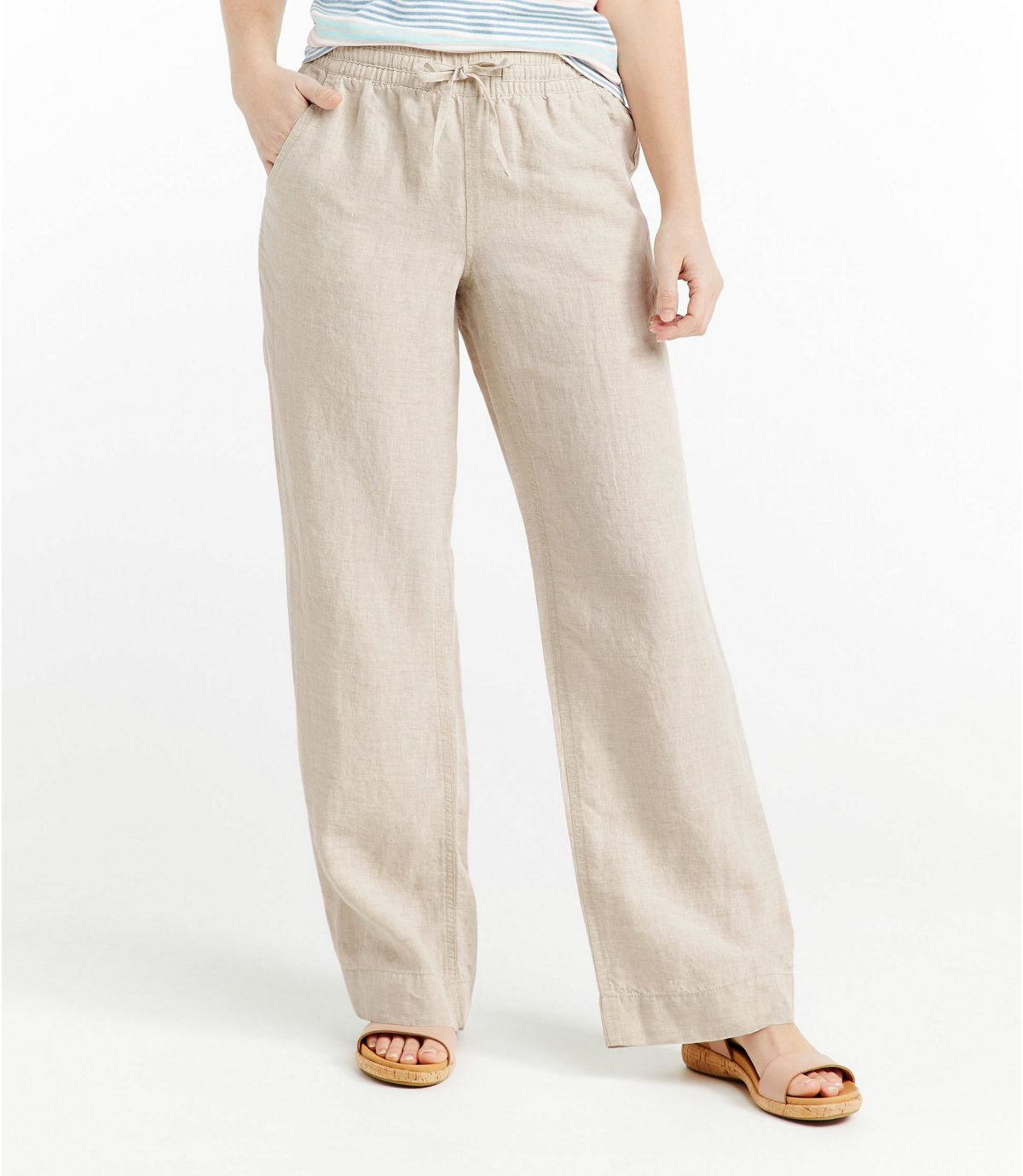 L.L.Bean Women's Premium Washable Linen Pull-On Pants