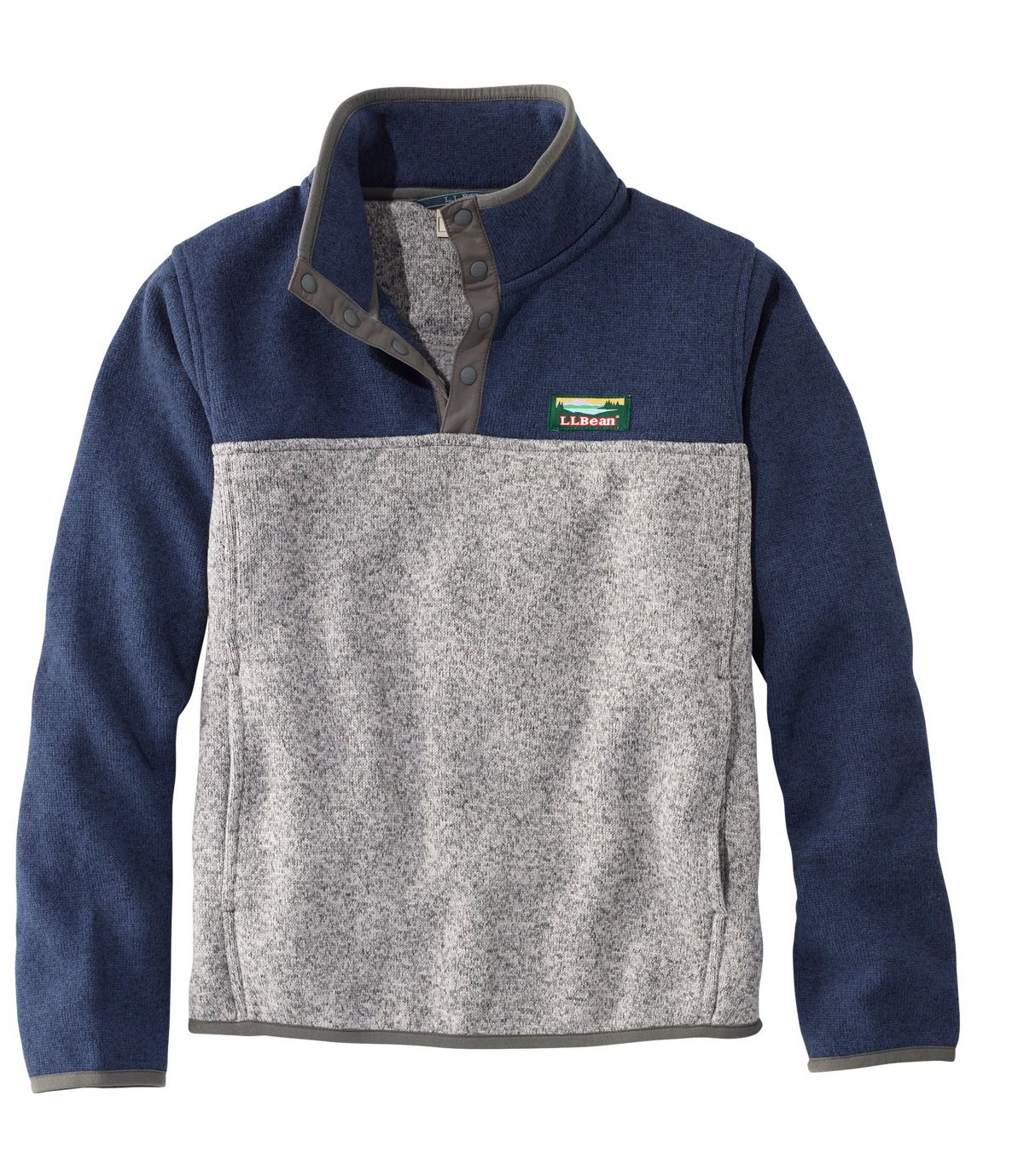 L.L.Bean Kids' L.L.Bean Sweater Fleece Pullover, Colorblock