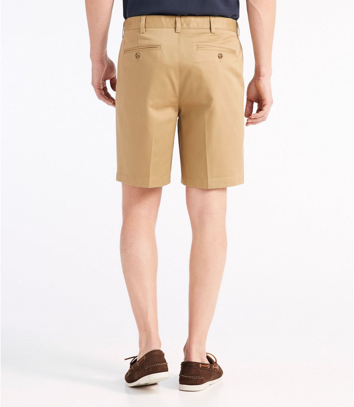 L.L.Bean Men's Wrinkle-Free Double L® Chino Shorts, Natural Fit Pleated Hidden Comfort 8" Inseam