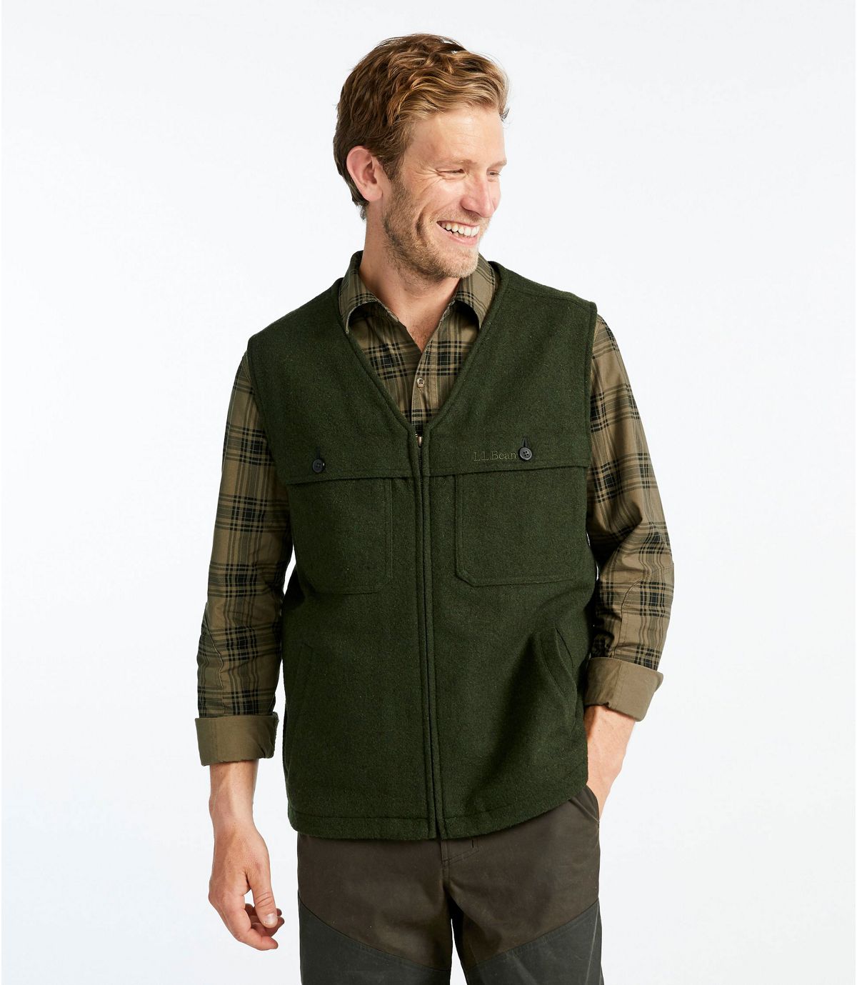 L.L.Bean Men's Maine Guide Zip-Front Wool Vest