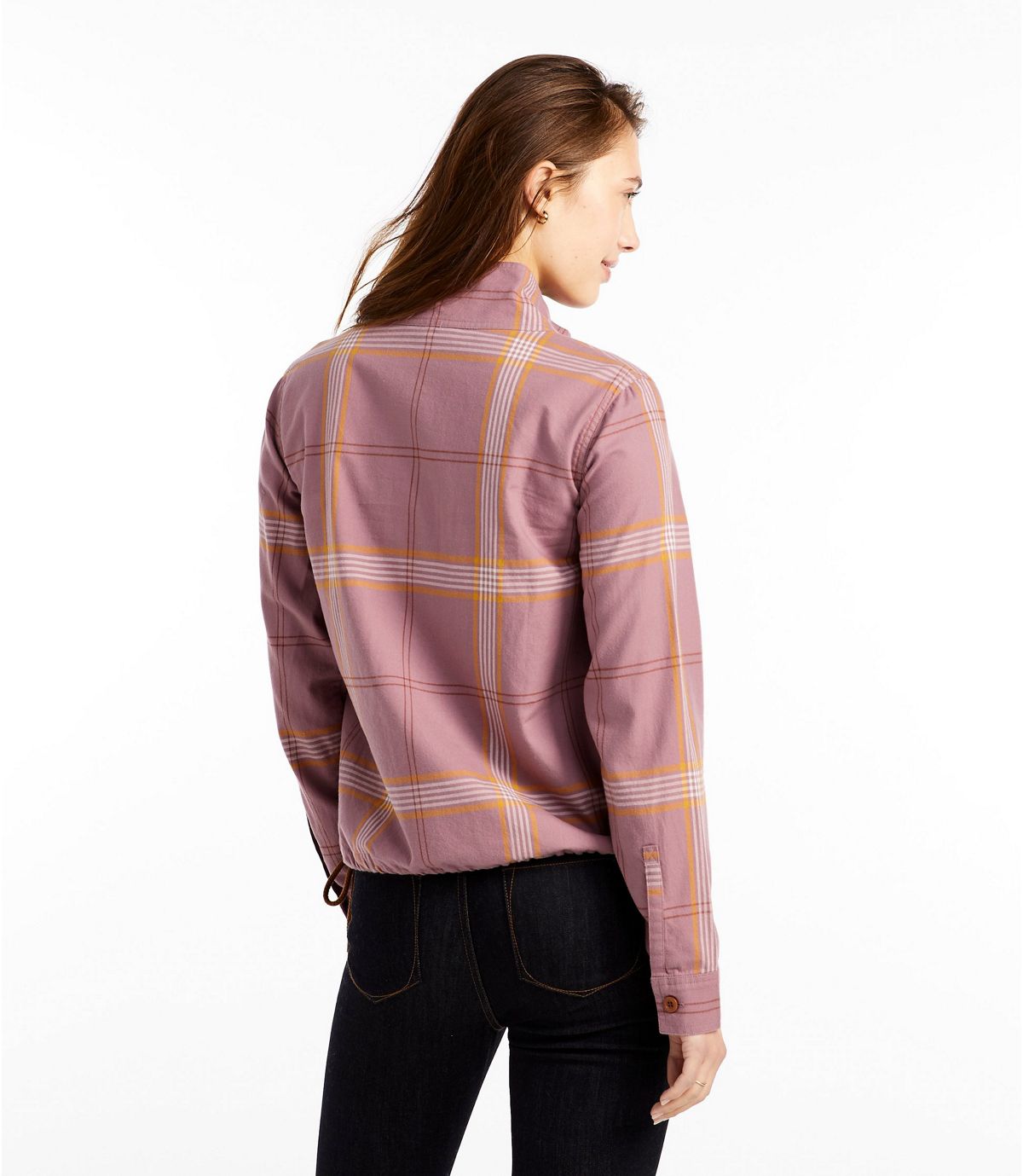 L.L.Bean Women's Signature Brushed Cotton Mockneck Shirt, Pattern