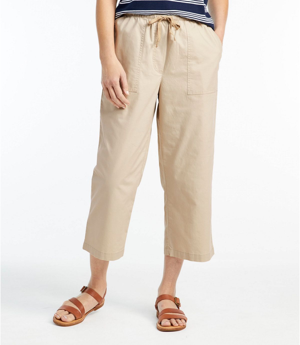 L.L.Bean Women's Original Sunwashed Canvas Pants, Cropped