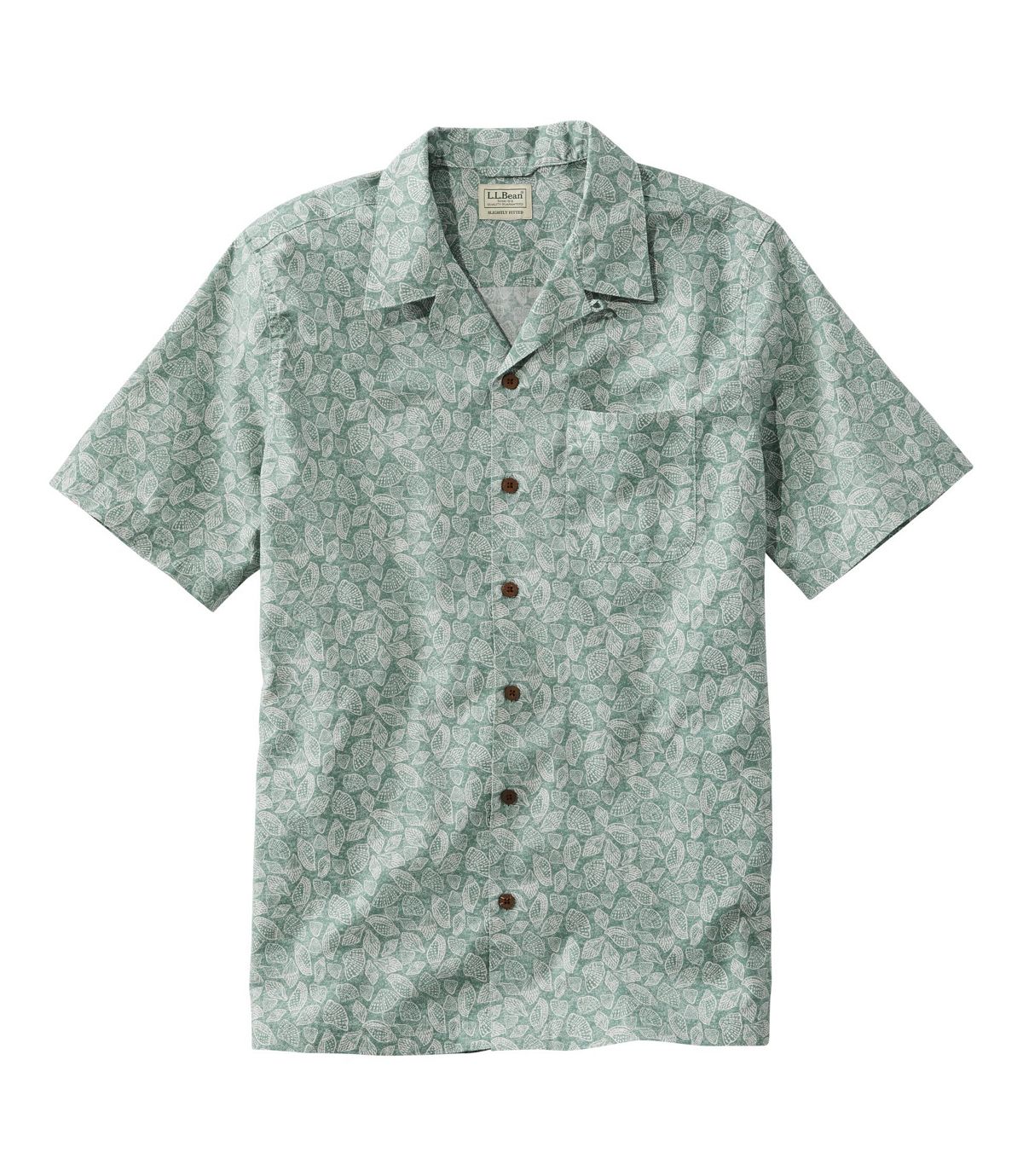 L.L.Bean Men's Tropics Shirt Short Sleeve, Slightly Fitted Print