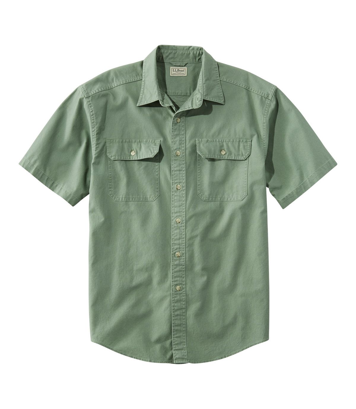 L.L.Bean Men's Sunwashed Canvas Shirt, Traditional Fit Short-Sleeve