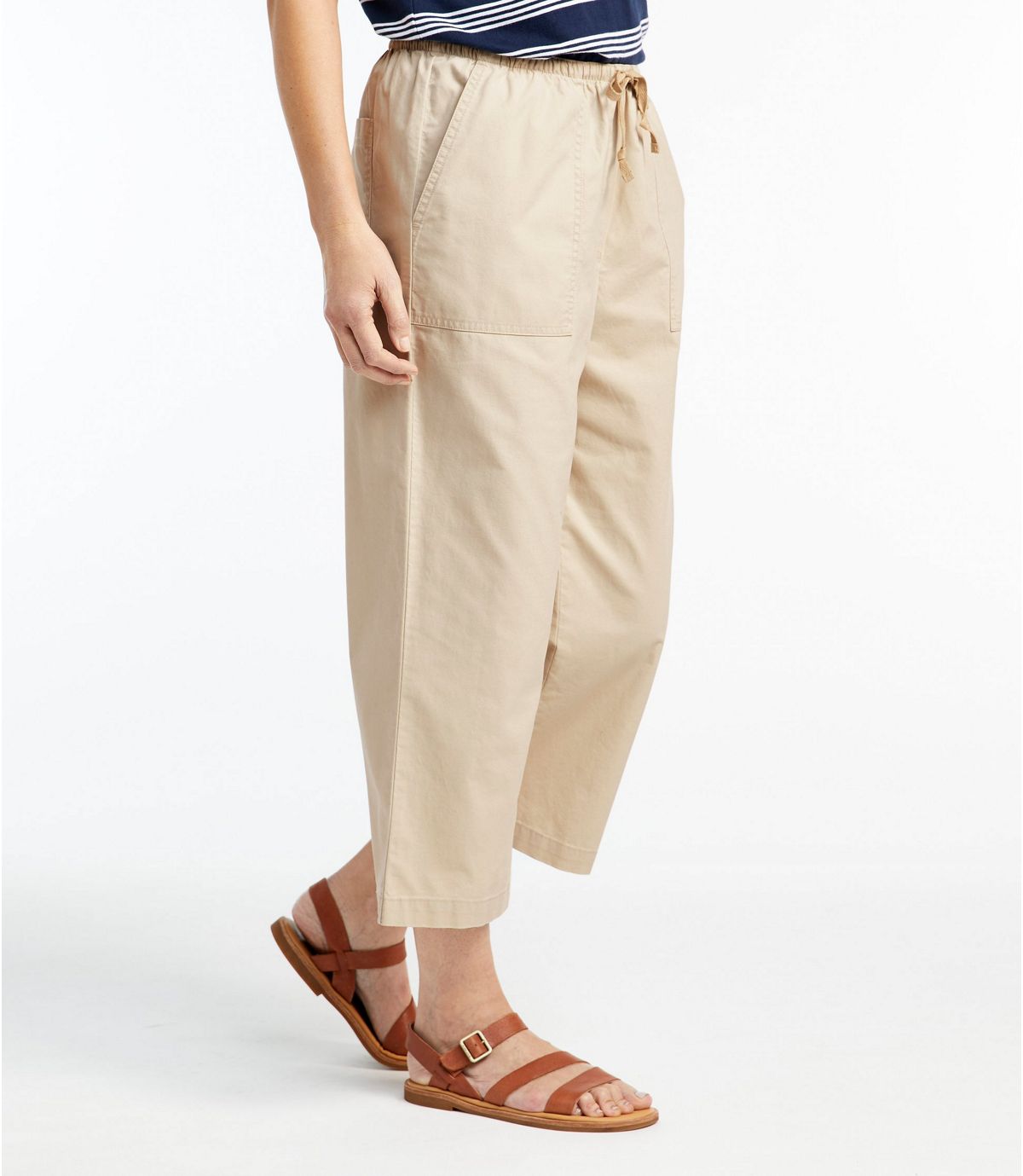 L.L.Bean Women's Original Sunwashed Canvas Pants, Cropped