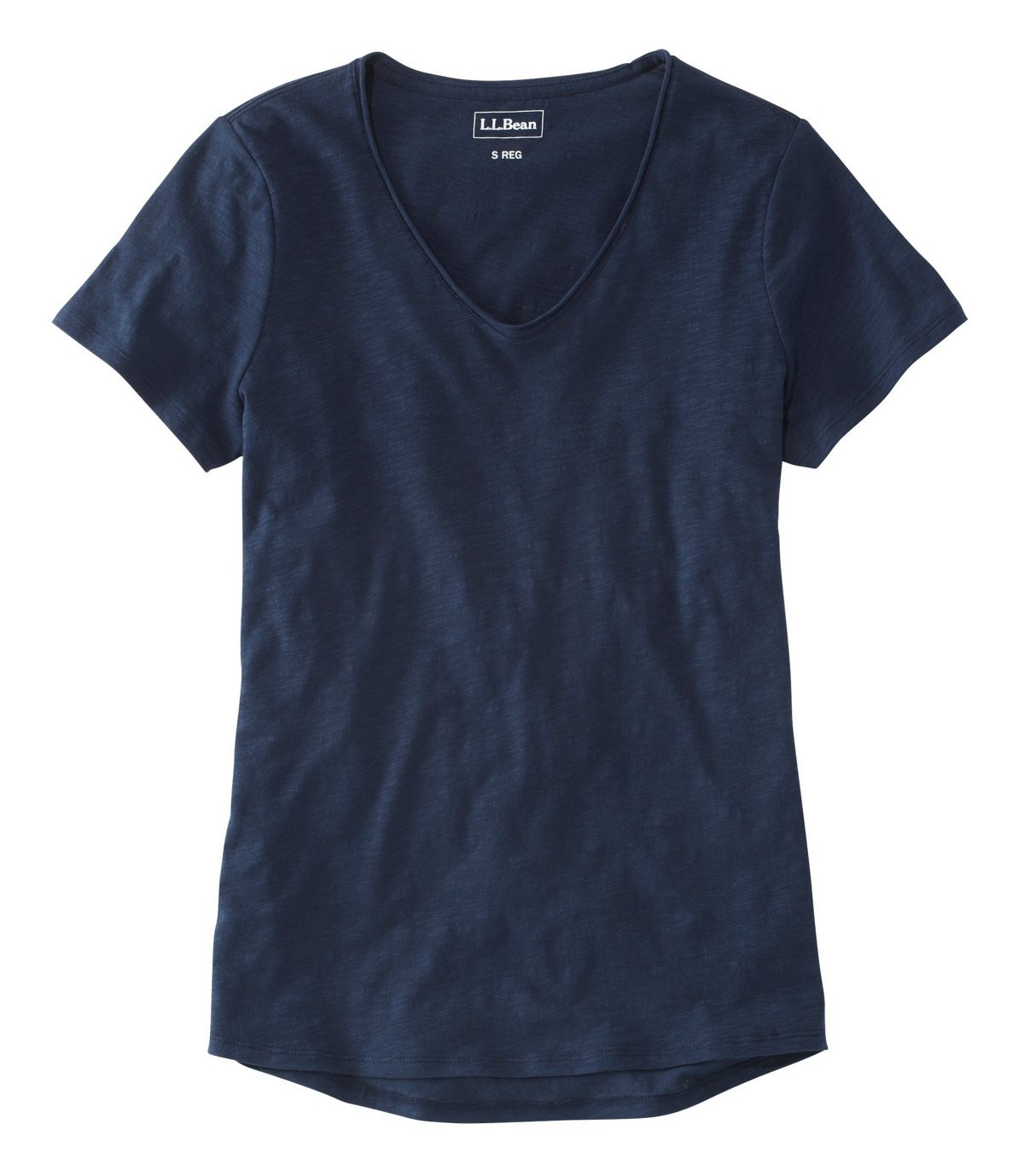 L.L.Bean Women's Organic Cotton Tee, V-Neck Short-Sleeve