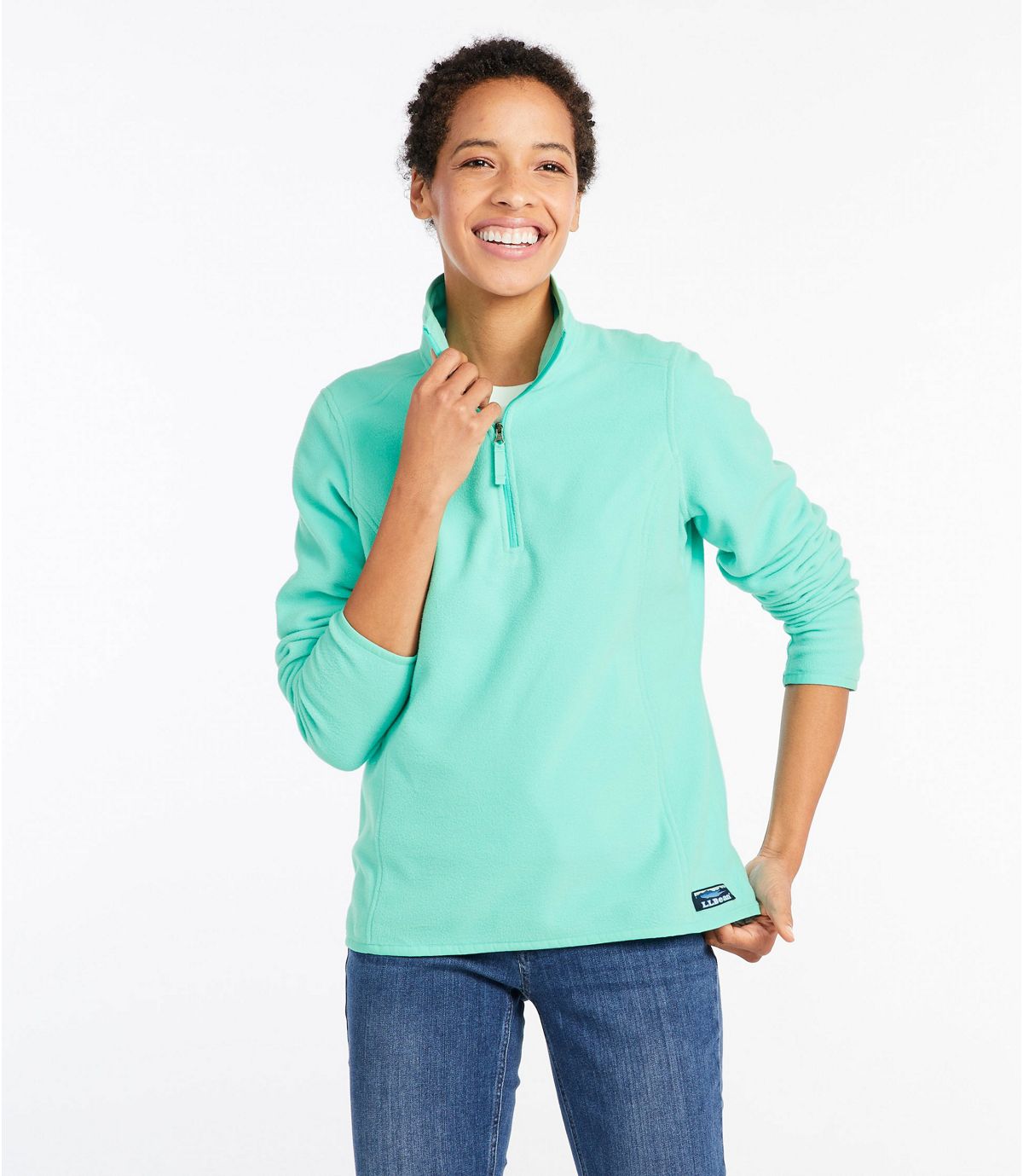 L.L.Bean Women's Soft-Brushed Fitness Fleece Pullover, Quarter-Zip