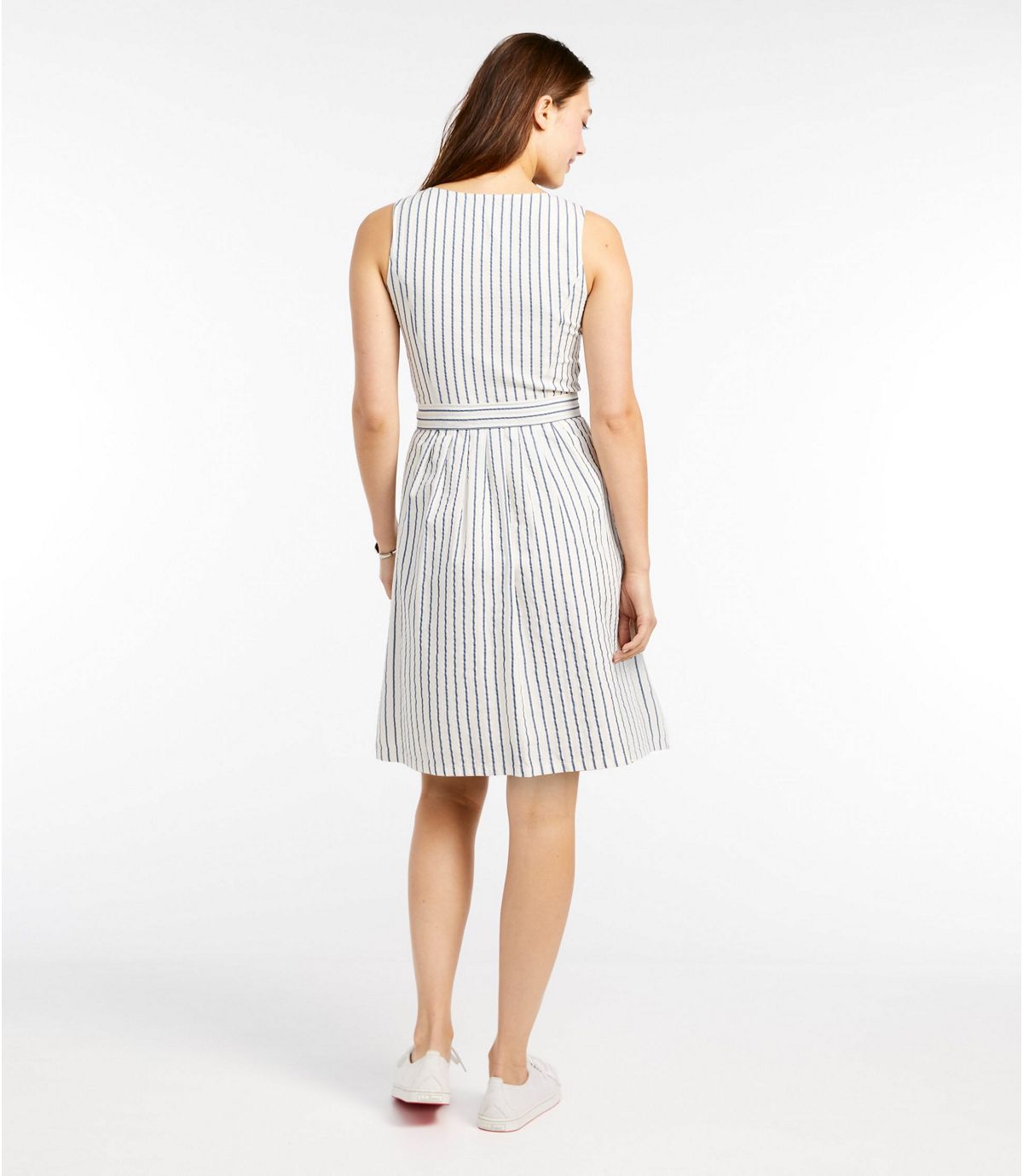 L.L.Bean Women's Signature V-Neck Seersucker Dress