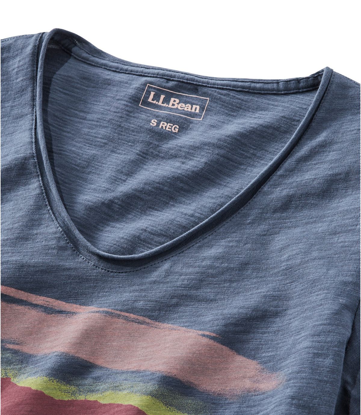 L.L.Bean Women's Organic Cotton Tee, V-Neck Short-Sleeve Graphic
