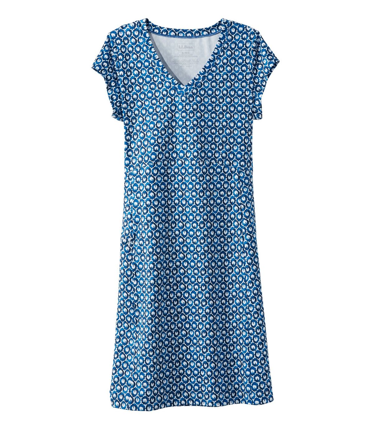 L.L.Bean Women's Short-Sleeve Fitness Dress, Print